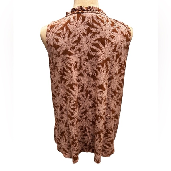 J Jill Bellissima Tasseled Top Peasant Blouse Tassel Split Neck Floral Sz Medium - Picture 5 of 11